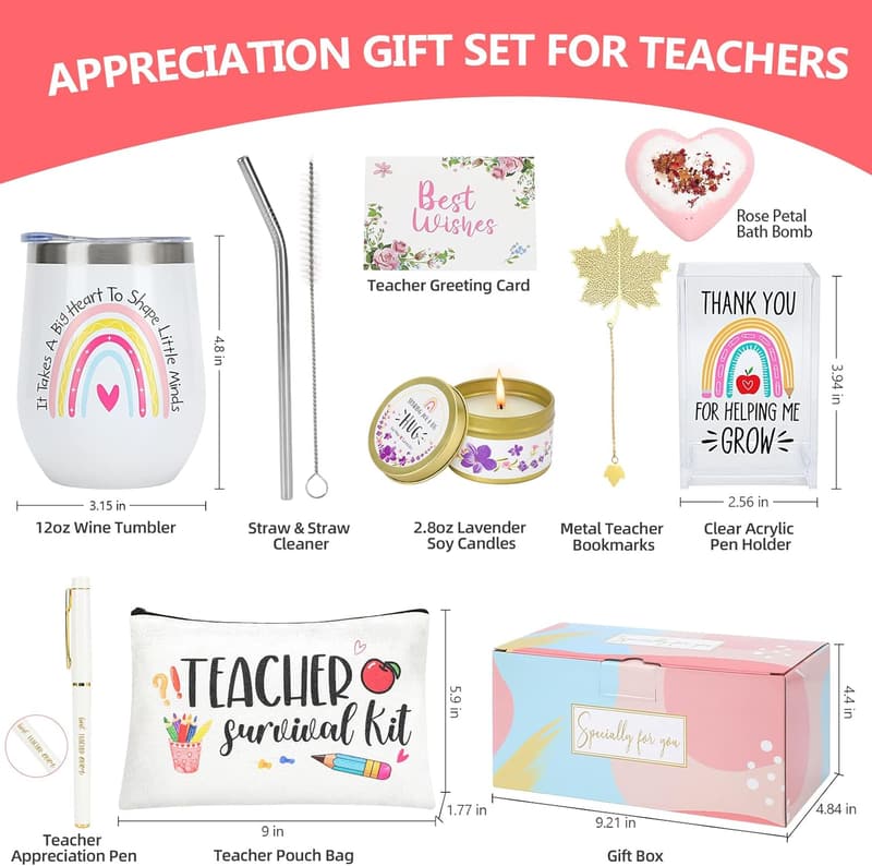 Teacher Appreciation Tumbler Gift Basket for Women