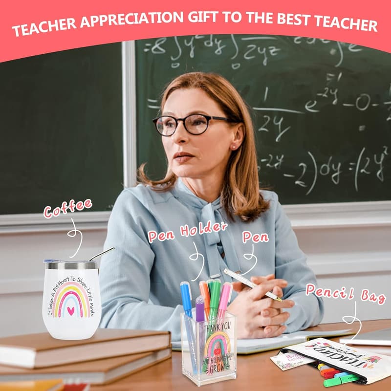 Teacher Appreciation Tumbler Gift Basket for Women