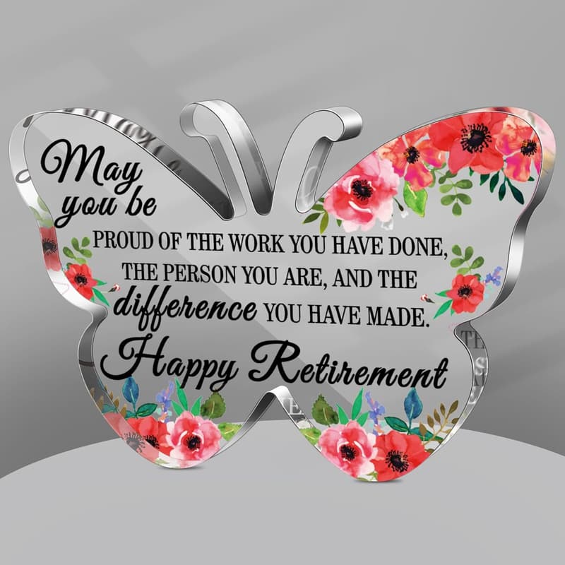 Retirement Keepsake Plaque for Teachers & Nurses - Butterfly Design