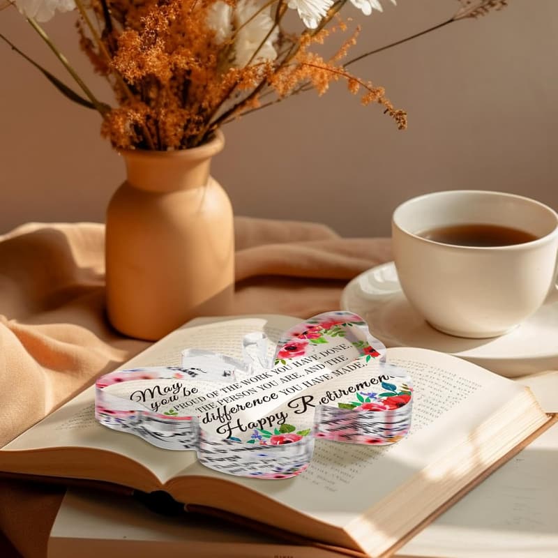 Retirement Keepsake Plaque for Teachers & Nurses - Butterfly Design