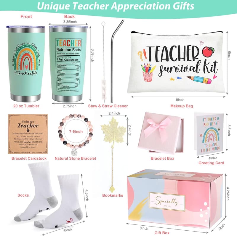 Teacher Appreciation 20 oz Tumbler Set for Women