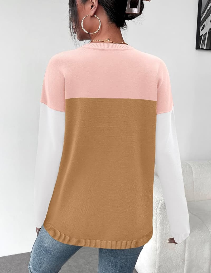 Trendy Women's Long Sleeve Knit Pullover Sweater 2024