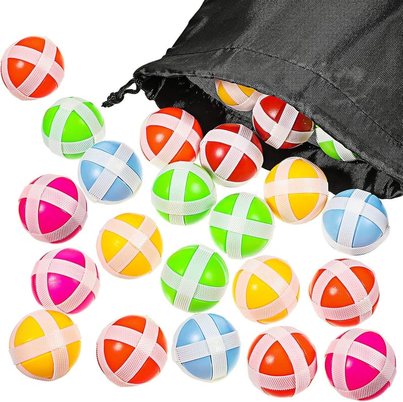 Sticky Balls for Dart Board - 30 Pack with Storage Bag - Safe for Indoor/Outdoor Games