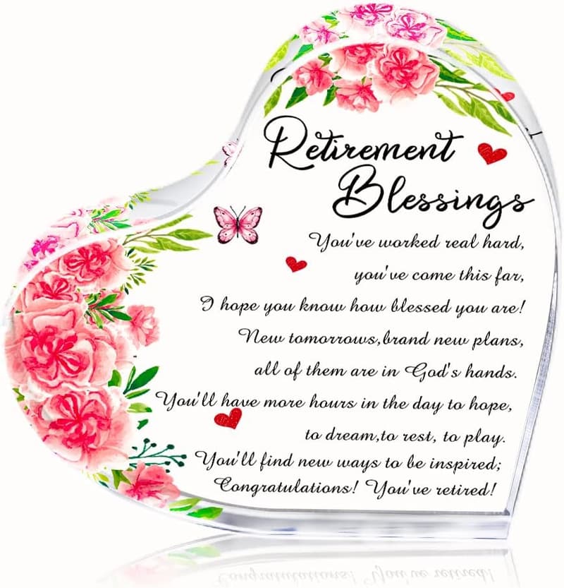 Retirement Gifts for Teachers & Nurses – Floral Keepsake Paperweight