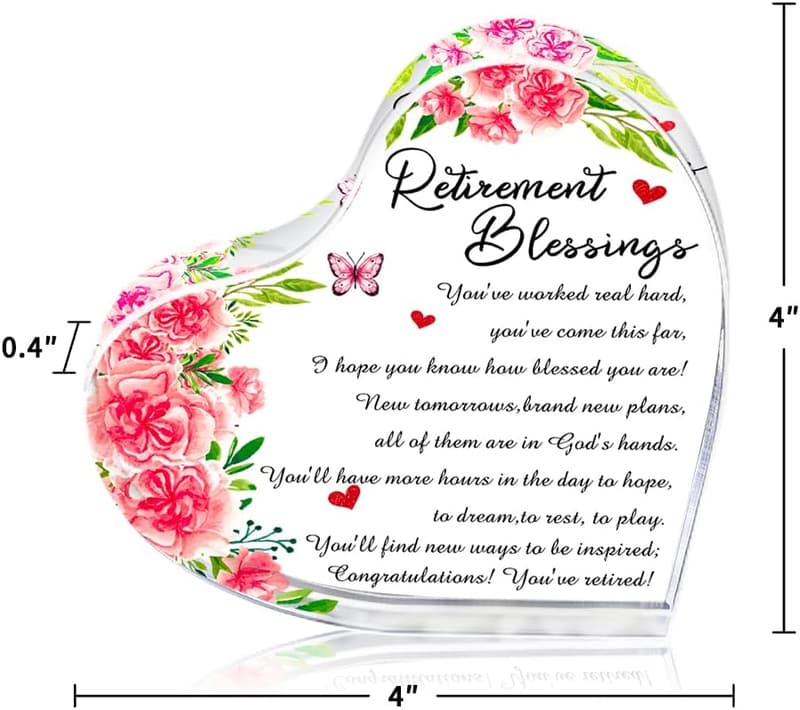 Retirement Gifts for Teachers & Nurses – Floral Keepsake Paperweight