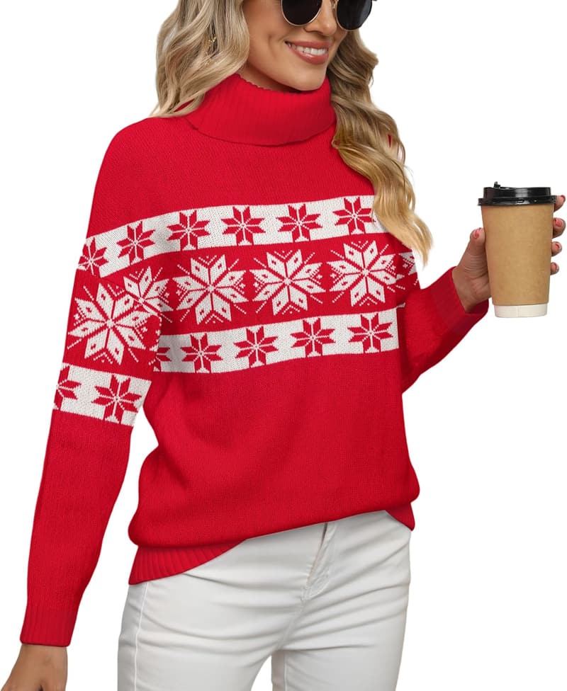 Fall Oversized Turtleneck Knit Sweater for Women