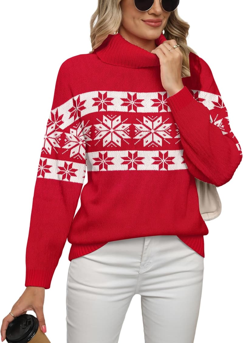 Fall Oversized Turtleneck Knit Sweater for Women