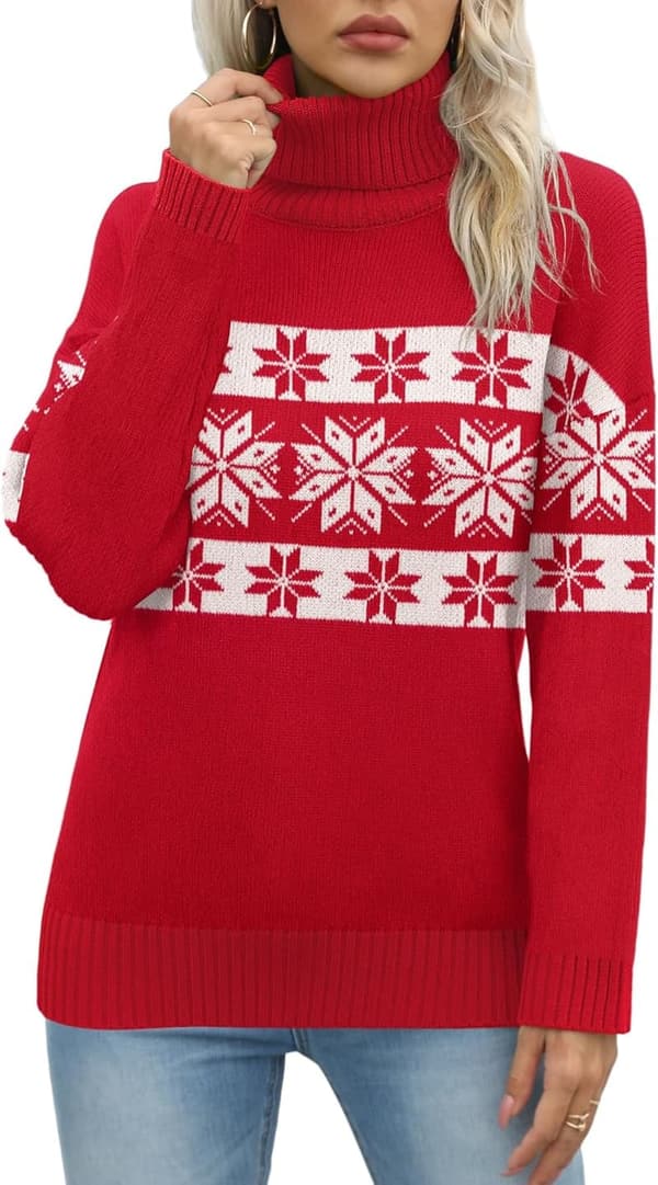 Fall Oversized Turtleneck Knit Sweater for Women