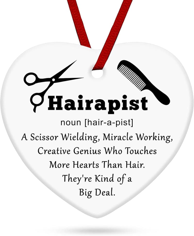 Ceramic Christmas Ornament for Hairdressers and Cosmetologists