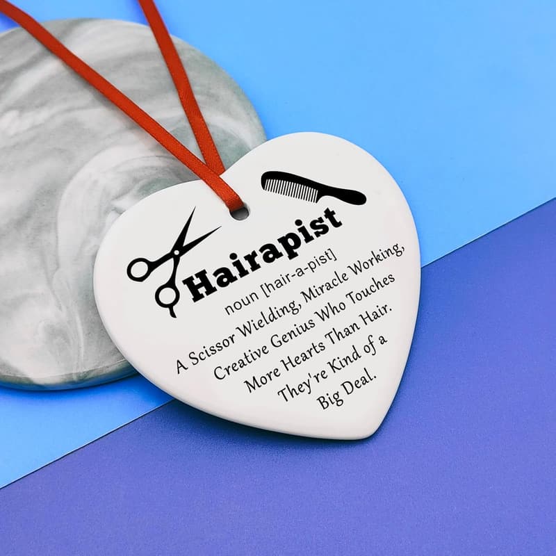 Ceramic Christmas Ornament for Hairdressers and Cosmetologists