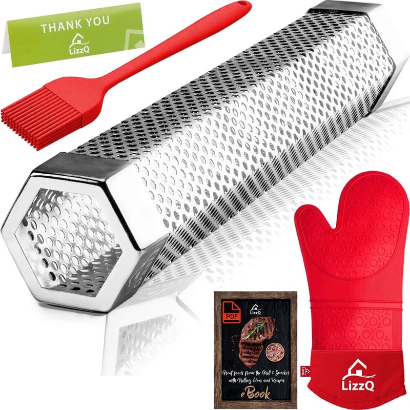Premium 12-Inch Pellet Smoker Tube with Basting Brush & eBook