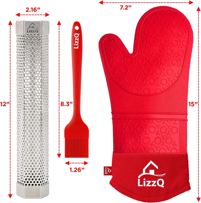 Premium 12-Inch Pellet Smoker Tube with Basting Brush & eBook