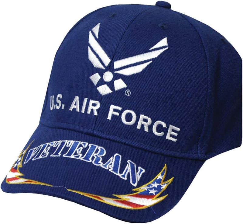 US Air Force Veteran Cap with Embroidered Logo - 100% Cotton