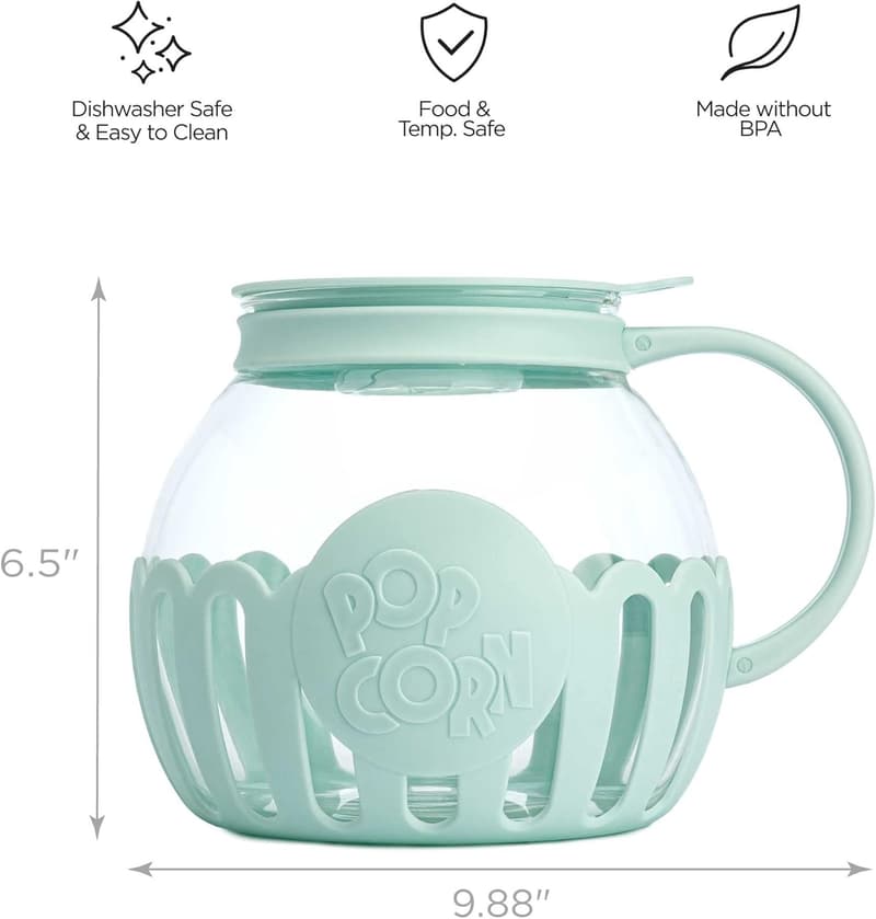 Ecolution 3-Quart Microwave Popcorn Popper with Glass Lid