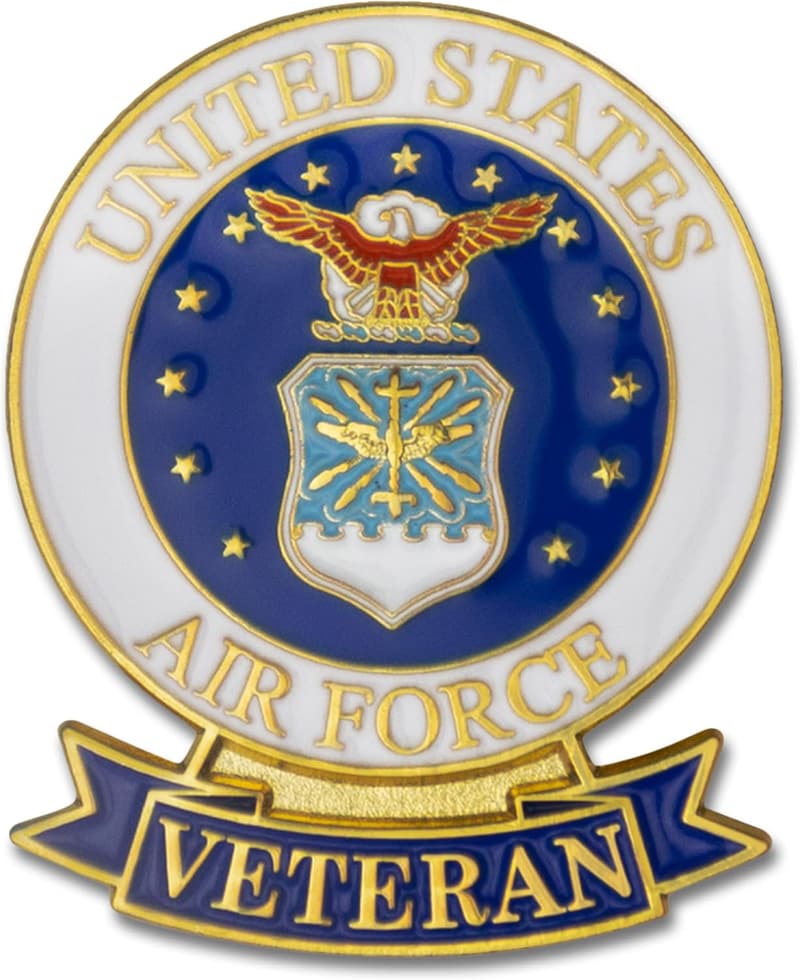Retirement US Veteran Lapel Pin, 1-1/8 inch