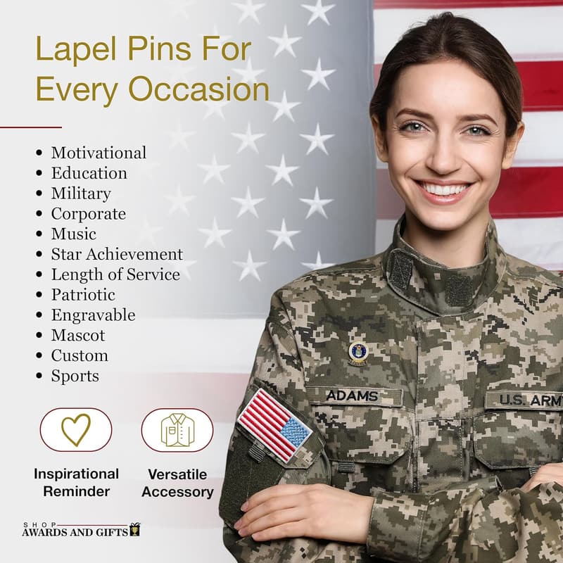 Retirement US Veteran Lapel Pin, 1-1/8 inch