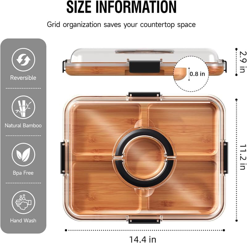 Portable Charcuterie Board with Clear Lid - Perfect Housewarming Gift