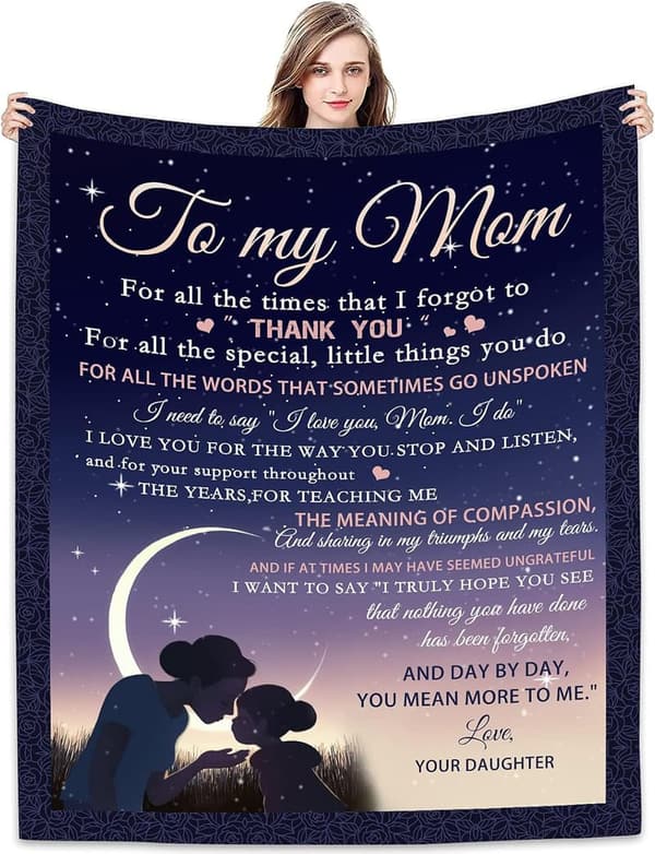 Birthday Fleece Blanket for Mom | 60