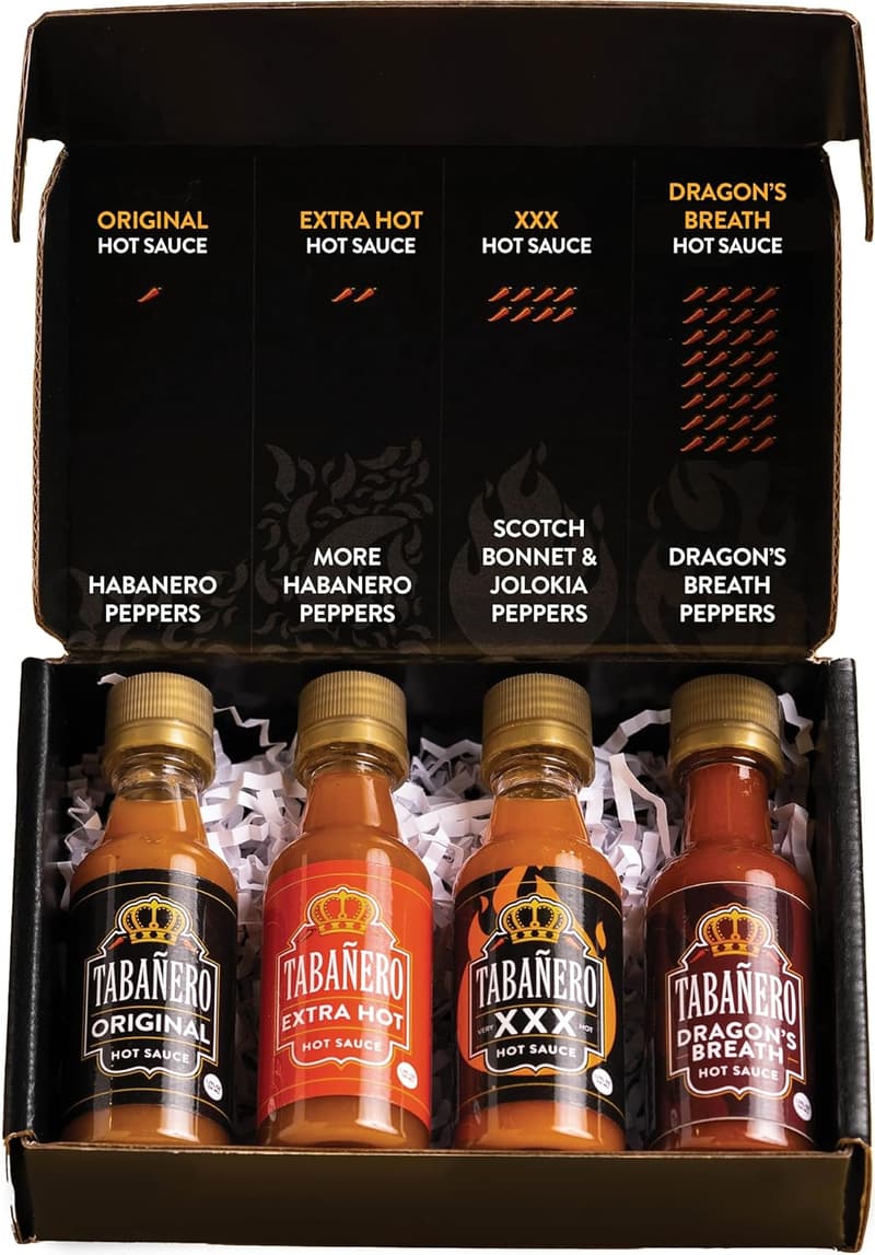 Hot Sauce Gift Box - 4-Pack Mini Variety, Gluten Free & Vegan