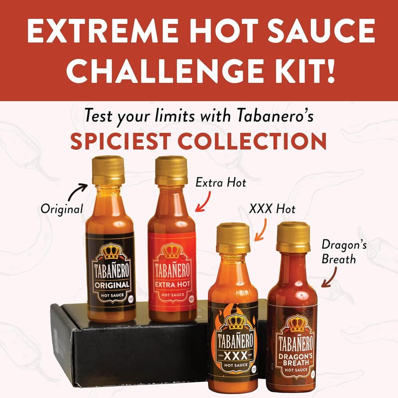 Hot Sauce Gift Box - 4-Pack Mini Variety, Gluten Free & Vegan