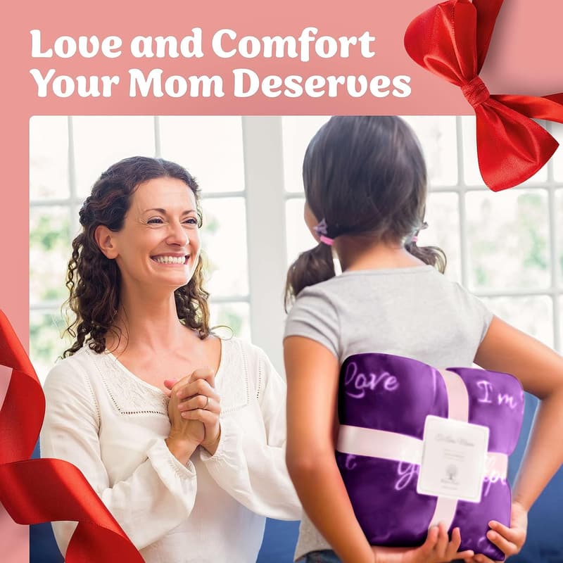 Cozy Purple Blanket for Mom's Birthday or Mother's Day