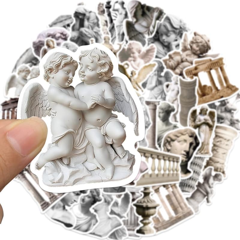Vintage Roman Art Stickers - 50-Pack for Laptops & Scrapbooks