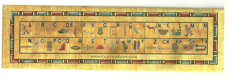 Educational Egyptian Papyrus Paper Bookmark Set of 10