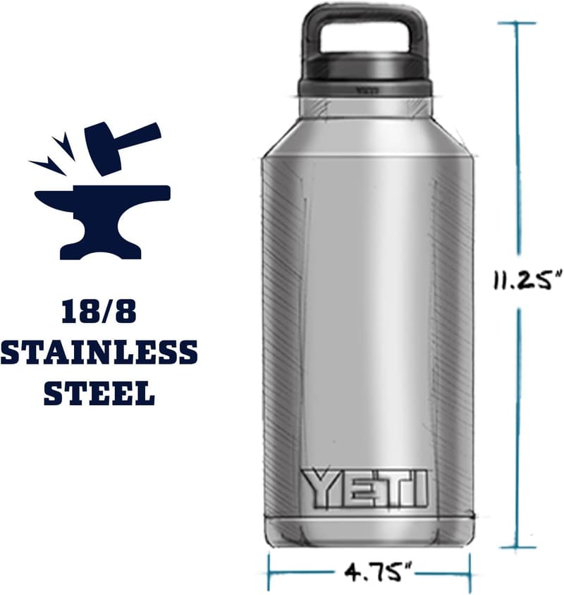 YETI 64 oz Stainless Steel Insulated Bottle with Chug Cap