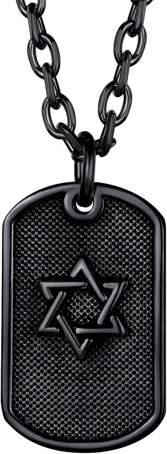 Star of David Pendant Necklace in Stainless Steel/18K Gold for Women and Men