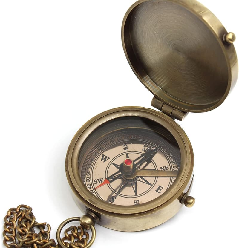 Baptism Gift: Antique Nautical Compass with Engraved Scripture