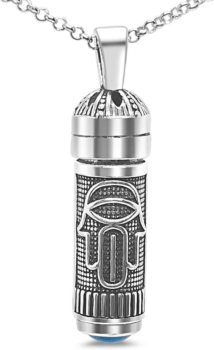 Sterling Silver Mezuzah Necklace for Men and Women