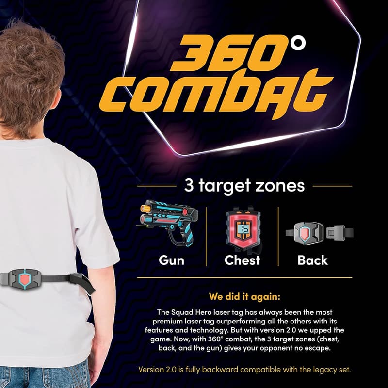 Easter Gift: Squad Hero Rechargeable Laser Tag Set for Ages 8+