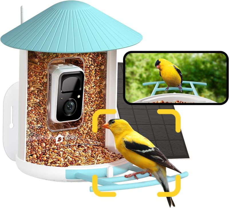 AI Smart Bird Feeder Camera - Solar Powered with Cloud Storage