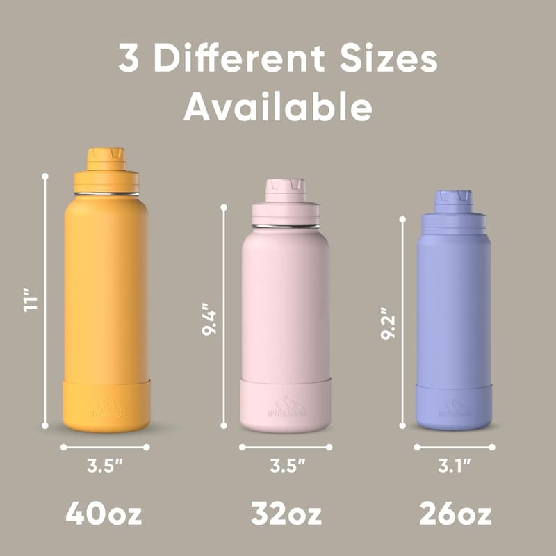 Insulated 26oz Water Bottle with Chug Lid - Keeps Drinks Cold 24H