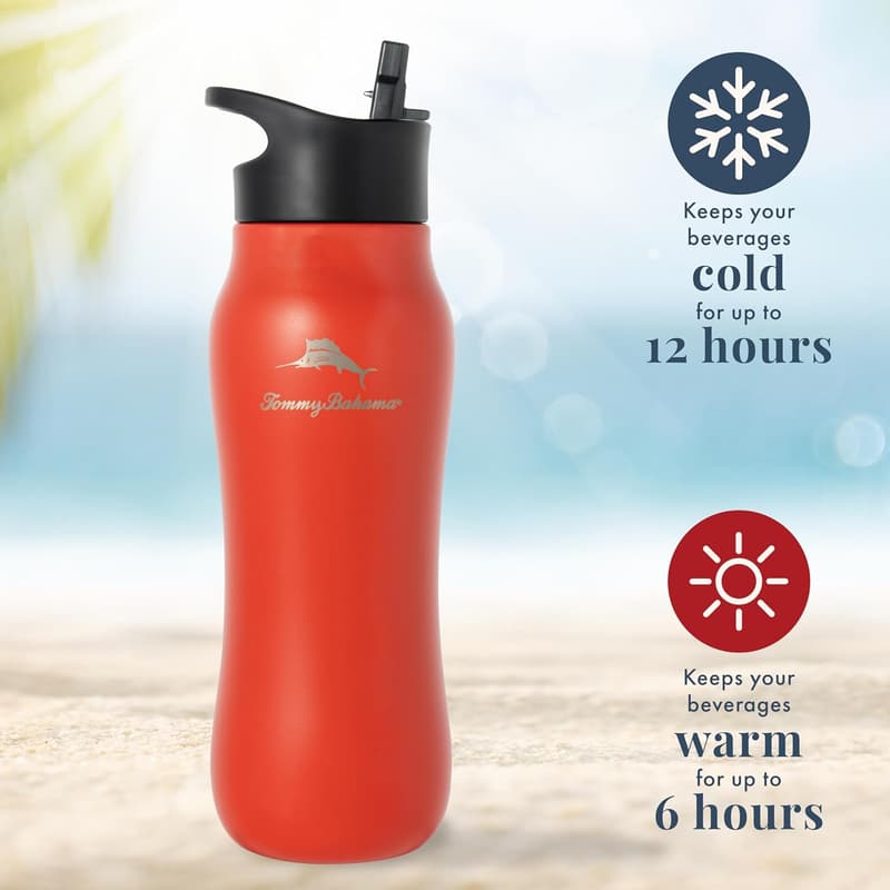 Tommy Bahama 28oz Vacuum Insulated Water Bottle - Americana Red