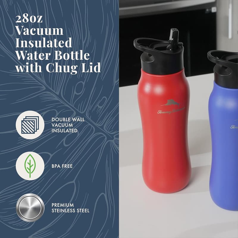 Tommy Bahama 28oz Vacuum Insulated Water Bottle - Americana Red
