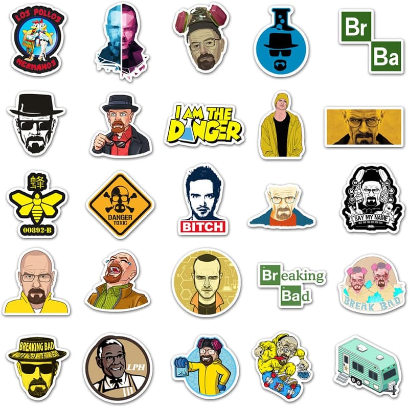 Breaking Bad TV Show Stickers - 50 Waterproof Vinyl Decals