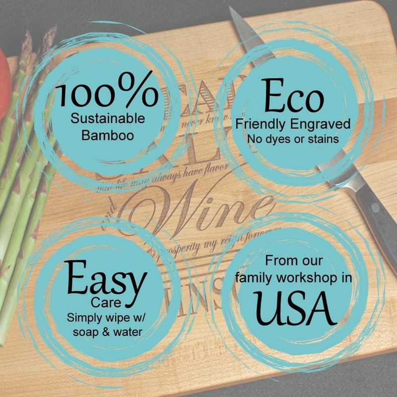 Father's Day Engraved Bamboo Cutting Board & Cheese Tray 13