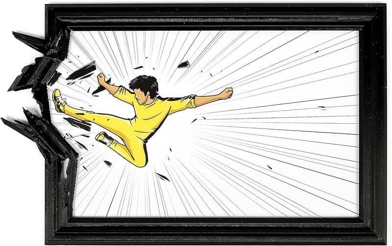 Bruce Lee Poster with Frame - Dynamic Martial Arts Wall Art