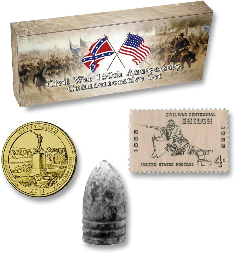 Civil War 150th Anniversary Commemorative Set with Stamp & Coin