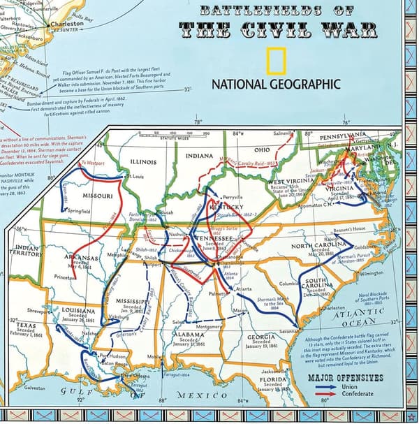 Civil War Battlefields Map