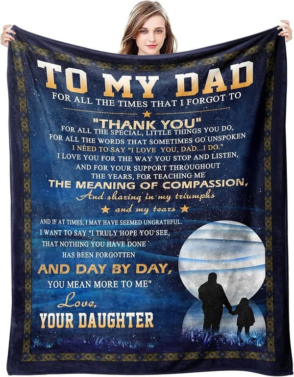 Cozy Fleece Throw Blanket for Dad - Birthday & Father's Day Gift