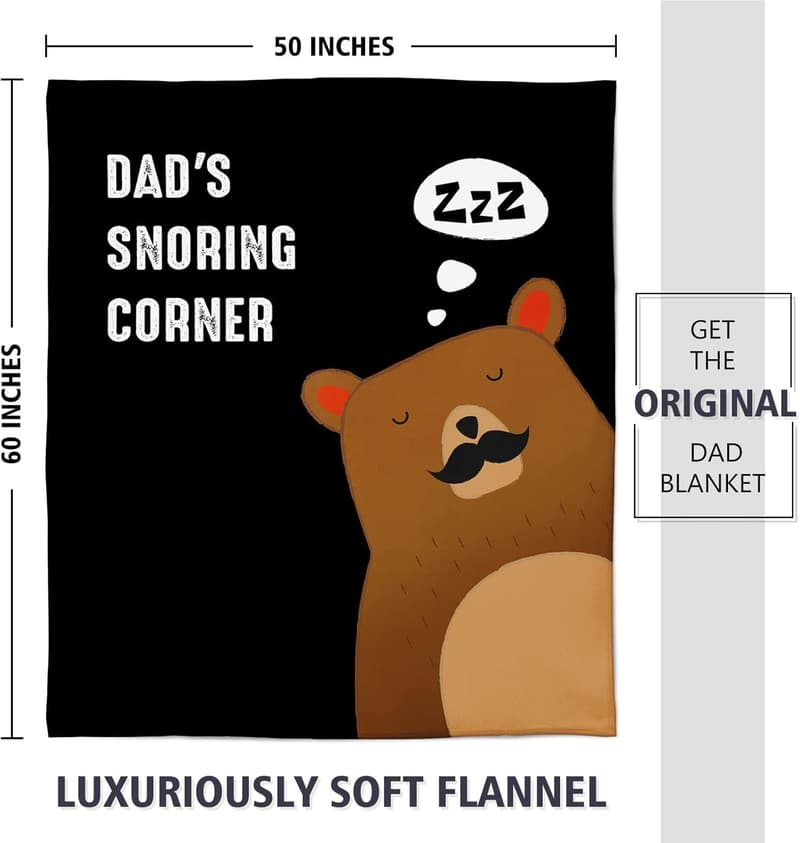 Father's Day Snoring Blanket Gift for Dad, 60