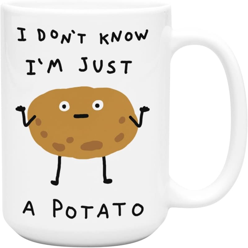 Humorous Potato Coffee Mug - 15oz Ceramic Gift for Gamers