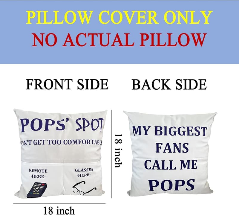 Father's Day 2-Sided Pop Pillow Covers, 18x18 Inch