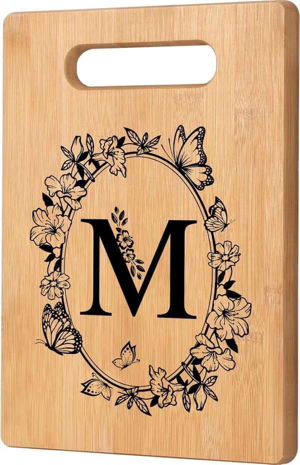 Monogrammed Bamboo Cutting Board for Women’s Birthday