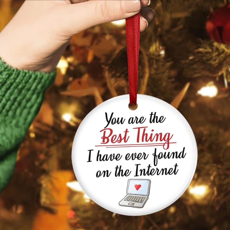 2024 Romantic Ceramic Ornament for Couples - Anniversary & Birthday
