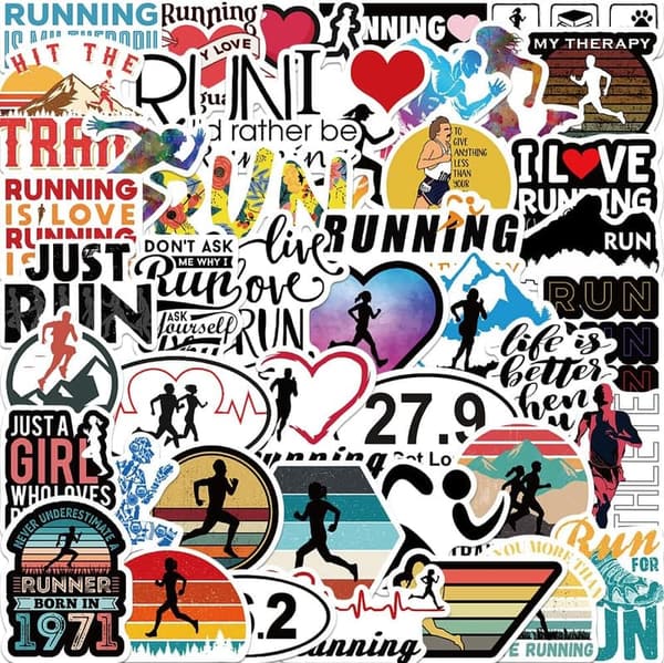 Runner Stickers - 52PCS Decals for Girls & Teens