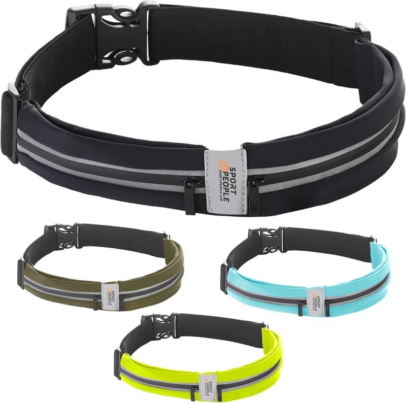 Waterproof Running Belt with Reflective 2-Pocket Design
