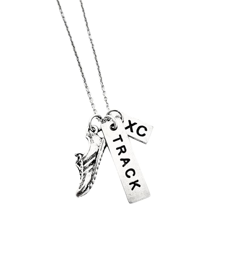 Running Necklace with Pewter Shoe Charm on 18